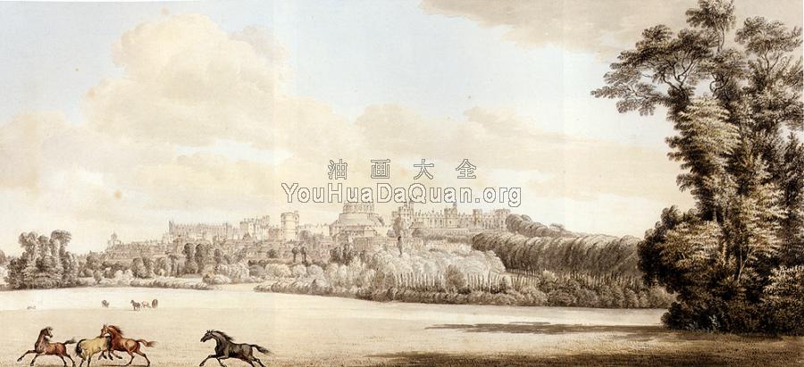 View Of Windsor Castle And Part Of The Town From The Spital Hill - 保罗·桑德比